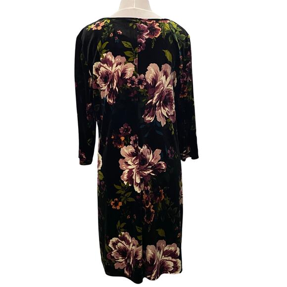 RONNI NICOLE Black Velvet Big Floral Mauve Purple SIZE 12 Dress Whimsygoth Fairy - Picture 4 of 6